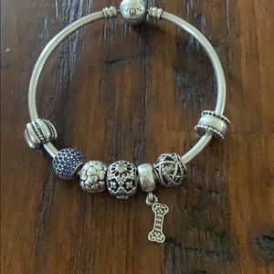 Pandora bangle with charms